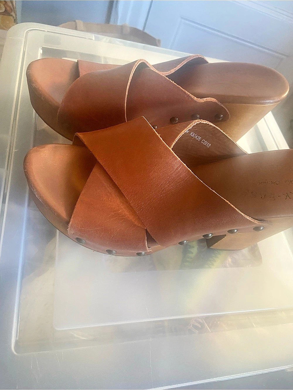 Korkease Leather wedge heels Brown US 7